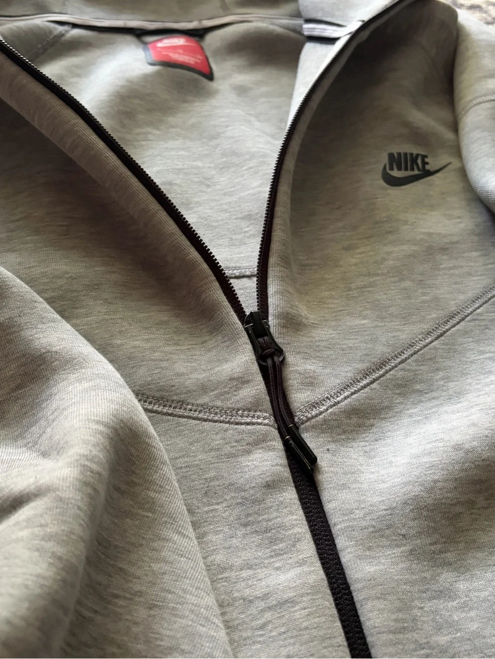 Authentic Nike Light Gray Tech Full-Zip Hoodie Jacket